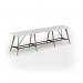Unity poseur height worktable 4200w x 1000d with 4x solid oak legs, top in white UPR4210-WH