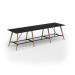 Unity poseur height worktable 4200w x 1200d with 4x solid oak legs, top in black UPR4212-BK