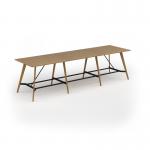 Unity poseur height worktable 4200w x 1200d with 4x solid oak legs, top in oak UPR4212-O
