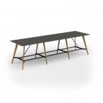 Unity poseur height worktable 4200w x 1200d with 4x solid oak legs, top in onyx grey UPR4212-OG