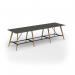 Unity poseur height worktable 4200w x 1200d with 4x solid oak legs, top in onyx grey UPR4212-OG