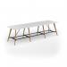 Unity poseur height worktable 4200w x 1200d with 4x solid oak legs, top in white UPR4212-WH