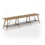 Unity poseur height worktable 4800w x 1000d with 4x solid oak legs, top in oak UPR4810-O