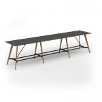 Unity poseur height worktable 4800w x 1000d with 4x solid oak legs, top in onyx grey UPR4810-OG