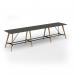 Unity poseur height worktable 4800w x 1000d with 4x solid oak legs, top in onyx grey UPR4810-OG