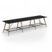 Unity poseur height worktable 4800w x 1200d with 4x solid oak legs, top in black UPR4812-BK