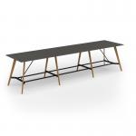 Unity poseur height worktable 4800w x 1200d with 4x solid oak legs, top in onyx grey UPR4812-OG