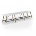 Unity poseur height worktable 4800w x 1200d with 4x solid oak legs, top in white UPR4812-WH