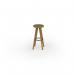 Unity tall upholstered stool 400 dia with solid oak legs UPS4