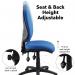 Vantage 100 2 lever PCB operators chair with no arms - blue V100-00-B