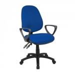 Vantage 100 2 lever PCB operators chair with fixed arms - blue