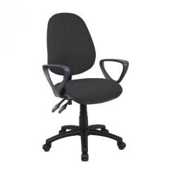 Cheap Stationery Supply of Vantage 100 2 lever PCB operators chair with fixed arms - charcoal Office Statationery