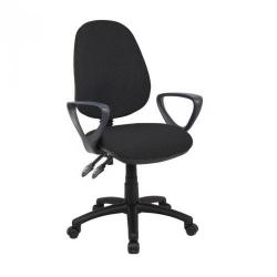 Cheap Stationery Supply of Vantage 100 2 lever PCB operators chair with fixed arms - black Office Statationery