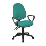 Vantage 100 2 lever PCB operators chair with fixed arms - green