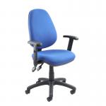 Vantage 100 2 lever PCB operators chair with adjustable arms - blue V102-00-B