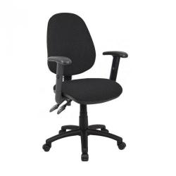 Cheap Stationery Supply of Vantage 100 2 lever PCB operators chair with adjustable arms - black Office Statationery