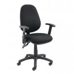 Vantage 100 2 lever PCB operators chair with adjustable arms - black V102-00-K