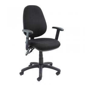 Vantage 100 2 lever PCB operators chair with adjustable arms - black V102-00-K