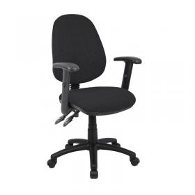 Vantage 100 2 lever PCB operators chair with adjustable arms - black V102-00-K