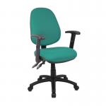 Vantage 100 2 lever PCB operators chair with adjustable arms - green