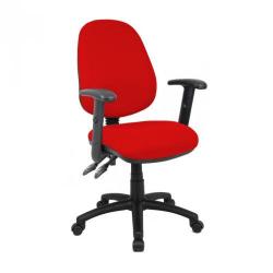 Cheap Stationery Supply of Vantage 100 2 lever PCB operators chair with adjustable arms - red Office Statationery