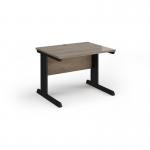 Vivo straight desk 1000mm x 800mm - black frame, Nebraska Oak top V10-K-NO