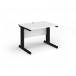Vivo straight desk 1000mm x 800mm - black frame, white top V10-K-WH