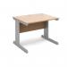 Vivo straight desk 1000mm x 800mm - silver frame, beech top V10-S-B