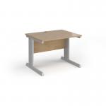 Vivo straight desk 1000mm x 800mm - silver frame, Kendal Oak top V10-S-KO