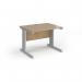 Vivo straight desk 1000mm x 800mm - silver frame, Kendal Oak top V10-S-KO