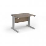 Vivo straight desk 1000mm x 800mm - silver frame, Nebraska Oak top V10-S-NO