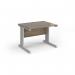 Vivo straight desk 1000mm x 800mm - silver frame, Nebraska Oak top V10-S-NO