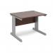 Vivo straight desk 1000mm x 800mm - silver frame, walnut top V10-S-W