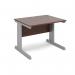 Vivo straight desk 1000mm x 800mm - silver frame, walnut top V10W