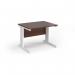 Vivo straight desk 1000mm x 800mm - white frame, walnut top V10-WH-W