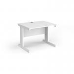 Vivo straight desk 1000mm x 800mm - white frame, white top V10-WH-WH