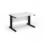 Vivo straight desk 1200mm x 800mm - black frame, white top V12-K-WH