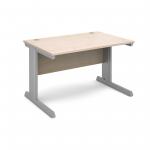 Vivo straight desk 1200mm x 800mm - silver frame and maple top
