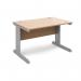 Vivo straight desk 1200mm x 800mm - silver frame, beech top V12-S-B