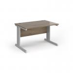 Vivo straight desk 1200mm x 800mm - silver frame, Nebraska Oak top V12-S-NO