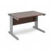 Vivo straight desk 1200mm x 800mm - silver frame, walnut top V12-S-W
