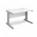 Vivo straight desk 1200mm x 800mm - silver frame, white top V12WH