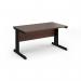 Vivo straight desk 1400mm x 800mm - black frame, walnut top V14-K-W