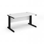 Vivo straight desk 1400mm x 800mm - black frame, white top V14-K-WH