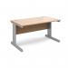 Vivo straight desk 1400mm x 800mm - silver frame, beech top V14-S-B