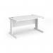 Vivo straight desk 1400mm x 800mm - white frame, white top V14-WH-WH