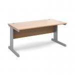 Vivo straight desk 1600mm x 800mm - silver frame and beech top