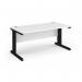 Vivo straight desk 1600mm x 800mm - black frame, white top V16-K-WH