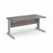 Vivo straight desk 1600mm x 800mm - silver frame, Grey Oak top V16-S-GO