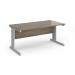 Vivo straight desk 1600mm x 800mm - silver frame, Nebraska Oak top V16-S-NO